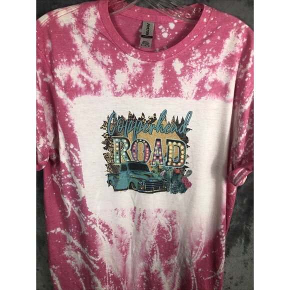 Gildan Copperhead Road Steve Earle T-Shirt Pink Tie-Dye Graphic Tee Unisex M - Picture 3 of 10